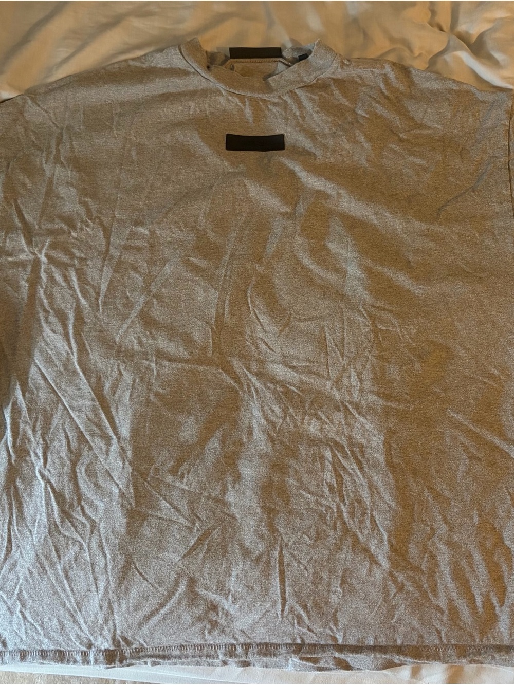 Essentials Men's Khaki / Grey Oversized Short-Sleeve Crewneck Tee